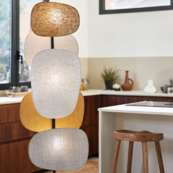 MARKET SET Stojacia lampa Screen 70. roky, viacfarebná, ľan, 174 cm