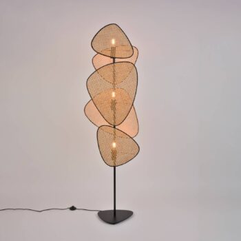 MARKET SET Stojacia lampa Screen, prírodná, ratan, výška 179 cm