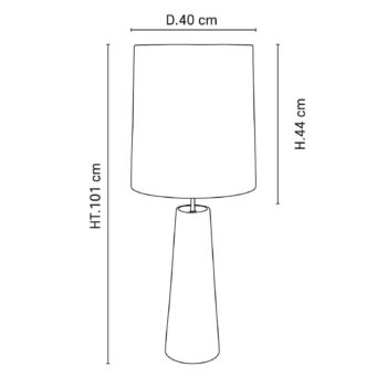 MARKET SET Stolová lampa Cosiness, 102 cm, sivá/biela, keramika