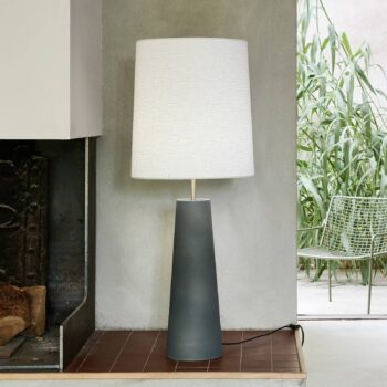 MARKET SET Stolová lampa Cosiness, 102 cm, sivá/biela, keramika