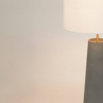 MARKET SET Stolová lampa Cosiness, 102 cm, sivá/biela, keramika