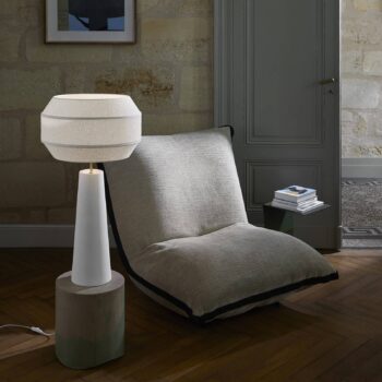 MARKET SET Stolová lampa Cosiness, 85 cm, biela, kov/textil