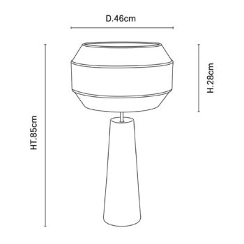 MARKET SET Stolová lampa Cosiness, 85 cm, biela, kov/textil