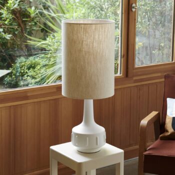 MARKET SET Stolová lampa Jimmy, biela/béžová, výška 83 cm