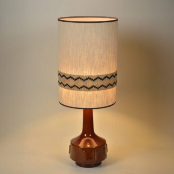 MARKET SET Stolová lampa Jimmy, hnedá/béžová, 83 cm, lemovanie