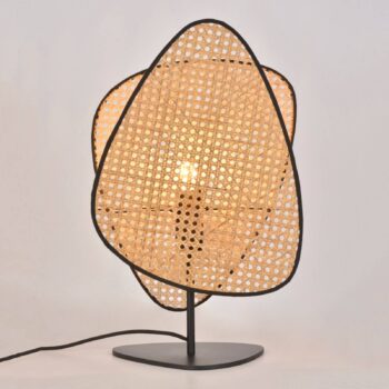 MARKET SET Stolová lampa Screen, prírodná, ratan, výška 51 cm