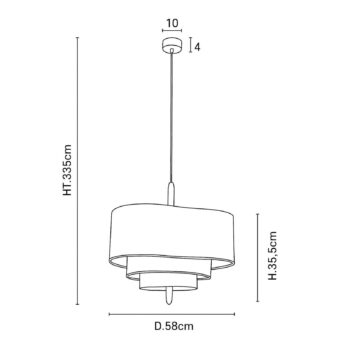 MARKET SET Textilná závesná lampa Pebble krémová Ø 58 cm