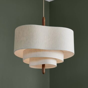 MARKET SET Textilná závesná lampa Pebble krémová Ø 58 cm