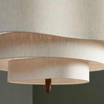 MARKET SET Textilná závesná lampa Pebble krémová Ø 78 cm