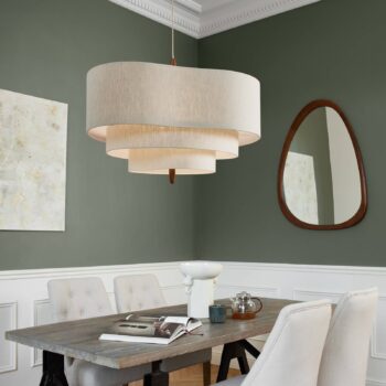 MARKET SET Textilná závesná lampa Pebble krémová Ø 78 cm