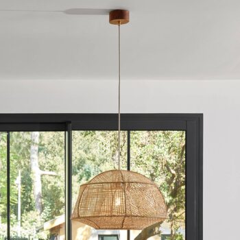 MARKET SET Závesná lampa Odyssée, palmové vlákno, Ø 58 cm