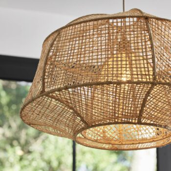 MARKET SET Závesná lampa Odyssée, palmové vlákno, Ø 58 cm