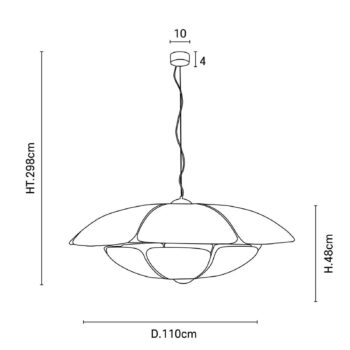 MARKET SET Závesné svietidlo Coquillage, 110 cm krémová, ľan