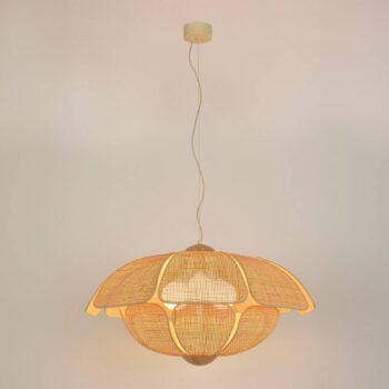 MARKET SET Závesné svietidlo Coquillage, 70 cm, prírodná farba, ratan