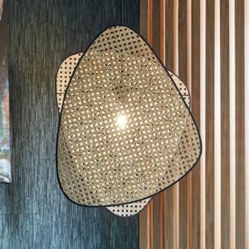 MARKET SET závesné svetlo Screen S, 58 cm, prírodná farba, ratan