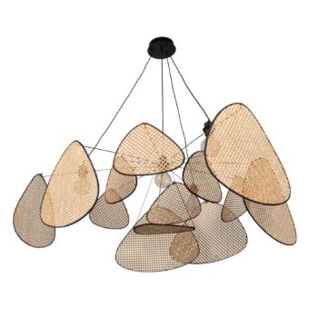 MARKET SET závesné svetlo Screen XXL, 90 cm, prírodná farba, ratan