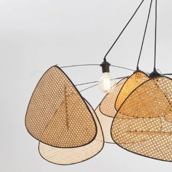 MARKET SET závesné svetlo Screen XXL, 90 cm, prírodná farba, ratan