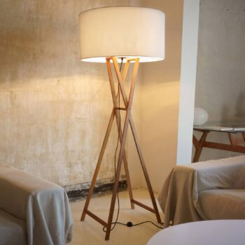 MARSET Cala P165 stojaca lampa dub/perleťovo biela