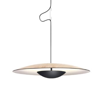 MARSET Ginger LED závesné svietidlo triac Ø32cm dub/biela
