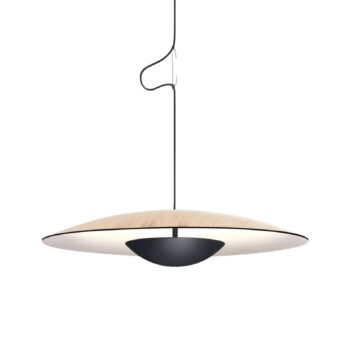MARSET Ginger LED závesné svietidlo triac Ø42cm dub/biela