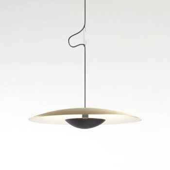 MARSET Ginger LED závesné svietidlo, triak Ø32cm mosadzná/biela