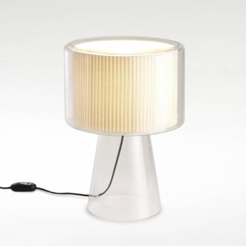 MARSET Stolná lampa Mercer, bavlna, Ø 38 cm