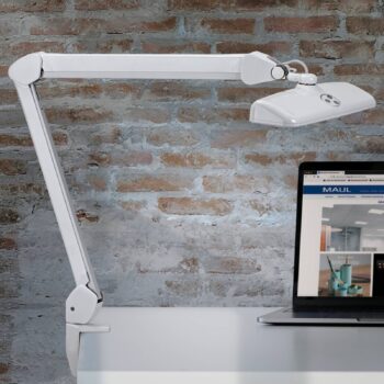 MAULintro LED pracovné svetlo, biele, 52 cm, podstavec so svorkou