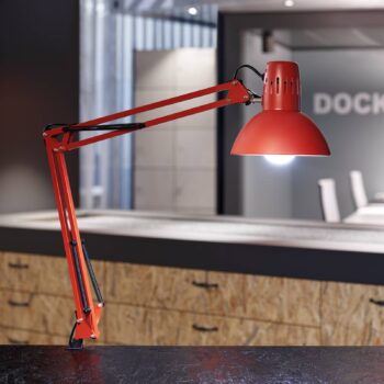 MAULstudijná lampa, červená, výška 44 cm, kov