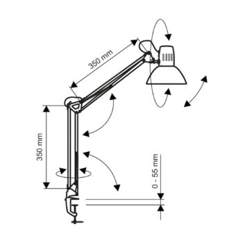 MAULstudy svorková lampa, čierna, 44 cm, kov, E27