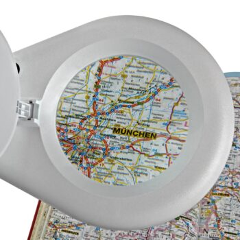 MAULviso LED lupa, biela, výška 50 cm, svorka