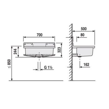 MEREO - Maxi umývadlo 700 x 500 x 244 mm, biele, plastové (PR7182C 60007010099