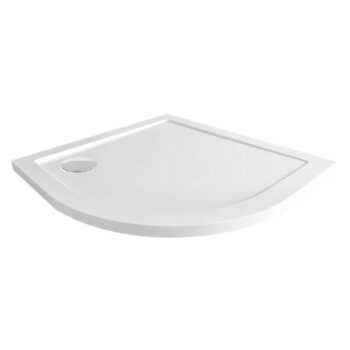MEREO Mereo Sprchový set z Kory Lite, štvrťkruh, 90 cm, biely ALU, sklo Grape a nízké SMC vaničky CK35121ZN