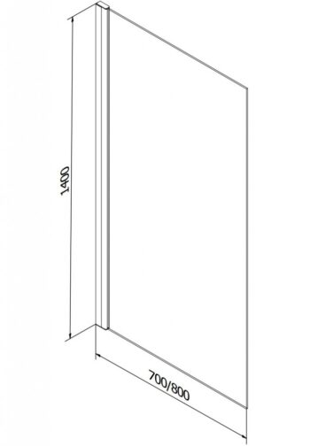 MEXEN - Alex vaňová zástena 1-wing 80x140, čierna vzor fix 893-080-000-70-70