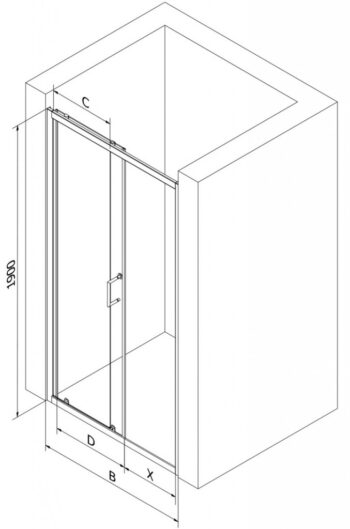 MEXEN - Apia posuvné sprchové dvere 150, transparent, chróm 845-150-000-01-00