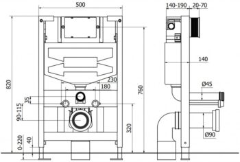 MEXEN - FenixXS-F stojan pod omietku WC 60800