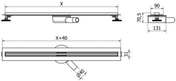 MEXEN - Flat 360 Slim odtokový žľab otočný 120 cm biela 1241120
