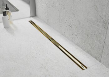 MEXEN - Flat 360 Slim podlahový žľab 80 cm otočný zlato 1541080