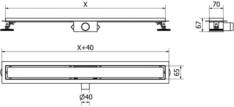 MEXEN - Flat M13 odtokový žľab 2v1 130, zlatý 1510130 MEXEN - Flat M13 odtokový žľab 2v1 130, zlatý 1510130
