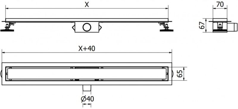 MEXEN - Flat M13 odtokový žľab 2v1 150, zlatý 1510150 MEXEN - Flat M13 odtokový žľab 2v1 150, zlatý 1510150