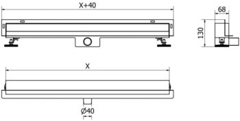 MEXEN - Flat Wall odtokový žľab stena 2v1 100 cm čierna 1730100