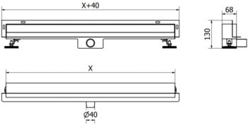 MEXEN - Flat Wall odtokový žľab stena 2v1 120 cm nerez 1030120