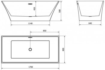MEXEN - Ibiza voľne stojaca vaňa 170x80cm biela 57021708000