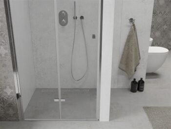 MEXEN - Lima skladacie sprchové dvere 115, transparent, chróm sa stenovým profilom 856-115-000-01-00