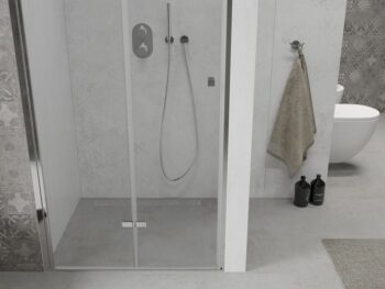 MEXEN - Lima sprchové dvere zalamovacie 90, transparent, chróm sa stenovým profilom 856-090-000-01-00
