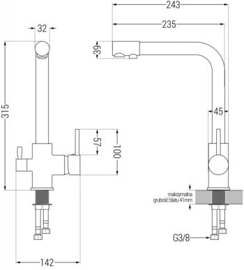 MEXEN MEXEN - Duero drezová batéria, chróm 671600-00