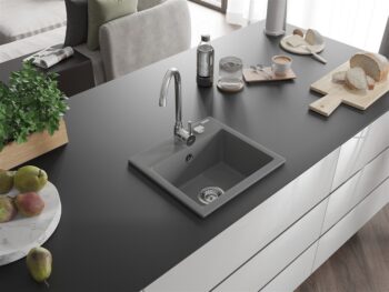 MEXEN MEXEN - Milo granitový, kuchyňský drez 1 435x410 mm, sivá 6505441000-71