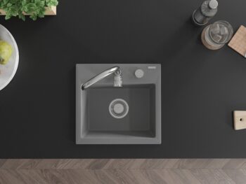MEXEN MEXEN - Milo granitový, kuchyňský drez 1 435x410 mm, sivá 6505441000-71