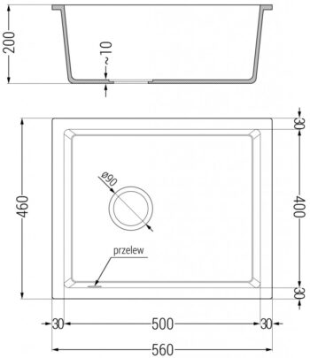 MEXEN MEXEN - Pedro granitový drez 1-miska 560x460 mm, čierna 6508561000-77