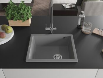 MEXEN MEXEN - Pedro granitový drez 1-miska 560x460 mm, sivá 6508561000-71
