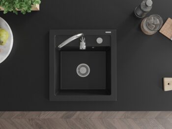 MEXEN MEXEN - Vito granitový drez 1-miska 520x490 mm, čierna 6503521000-77